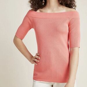 Anthropology Minuet Off- Shoulder Ribbed Top M